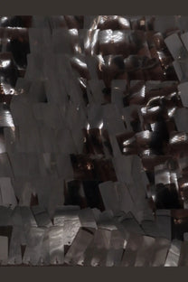 Staud womens the max skirt brown featuring shiny silver and copper-toned metallic sequins in a dense overlapping pattern