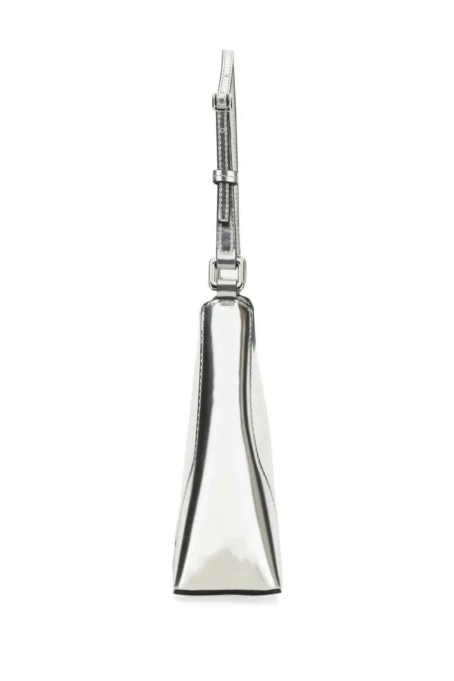 Staud women’s shoulder bag linda silver in silver metallic with sleek structured design and adjustable matching strap