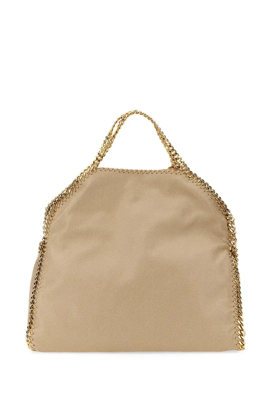 Stella McCartney women’s borsa falabella beige falabella tote bag with gold-tone chain handles and stitched edges