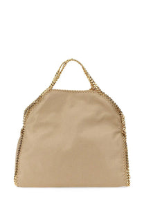 Stella McCartney women’s borsa falabella beige falabella tote bag with gold-tone chain handles and stitched edges