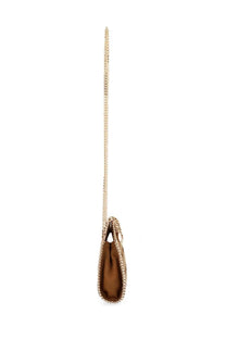 Stella McCartney women’s borsa falabella micro brown with gold-tone chain strap and brown leather body with embellished edges