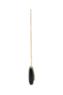 Stella McCartney women’s Falabella mini bag black leather clutch with gold-tone chain strap front view