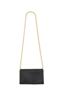 Stella McCartney women’s falabella mini bag black textured leather crossbody with gold-tone chain strap