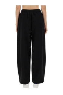 Stella mccartney women’s black wide-leg jogging pants with elastic waistband made from soft fabric