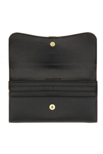 Stella mccartney women’s black leather portafoglio ryder wallet with gold-tone snap buttons and minimalist design