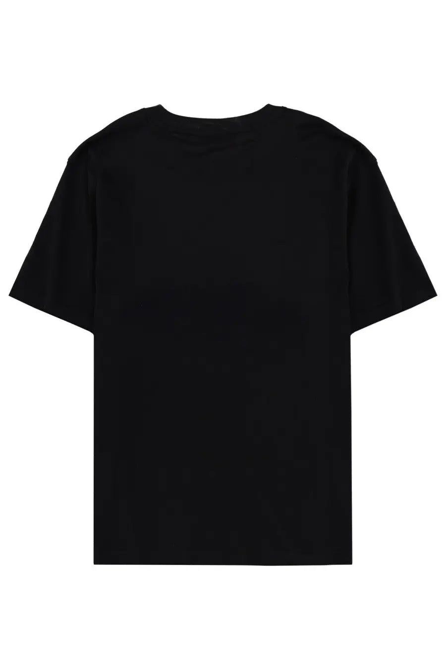 Black short-sleeved Stella McCartney women’s shirt with simple crew neck design, perfect for casual wear