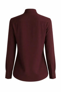 Stella McCartney women’s silk shirt in rich red with tailored fit and button detailing on long sleeves