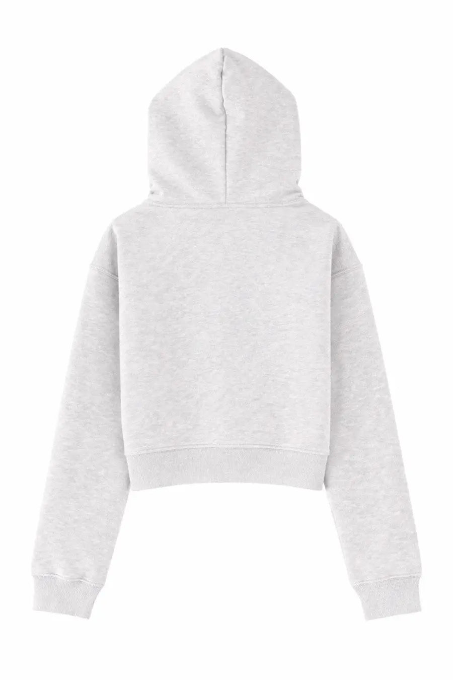 Stella mccartney women’s grey soft heathered white cropped hoodie with relaxed fit and ribbed cuffs