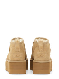 UGG Women's Stivale Classic Ultra Mini Con Plateau Beige