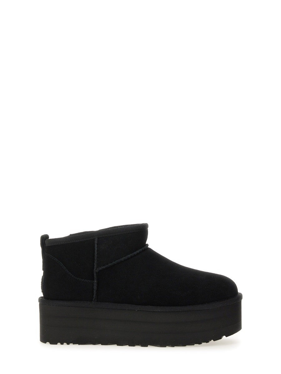 UGG Women's Stivale Classic Ultra Mini Con Plateau Black