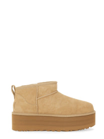 UGG Women's Stivale Classic Ultra Mini Con Plateau Beige
