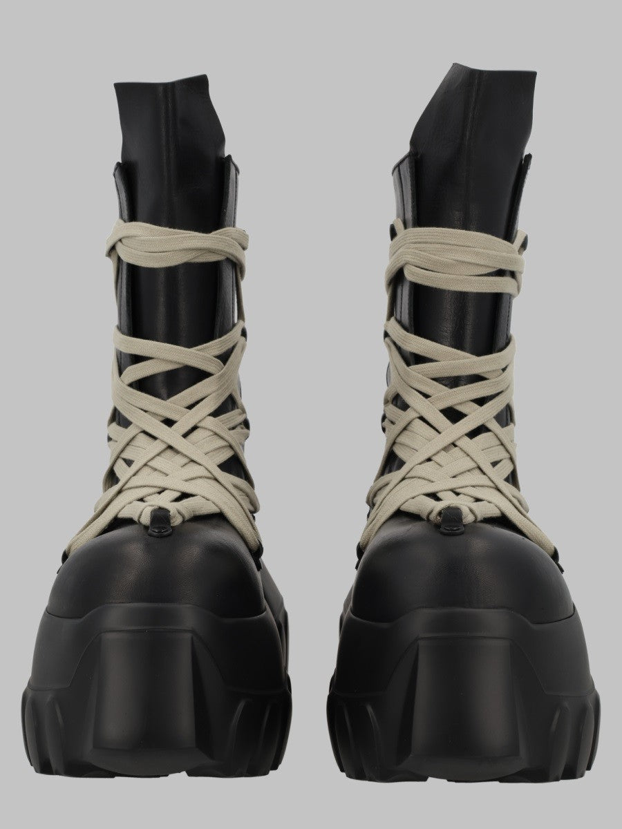 Rick Owens Men's Stivale Megalace Mega Tractor Black