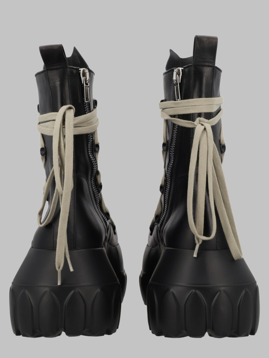 Rick Owens Men's Stivale Megalace Mega Tractor Black
