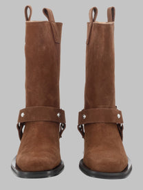 Ganni Women's Stivaletto Biker in Suede Brown