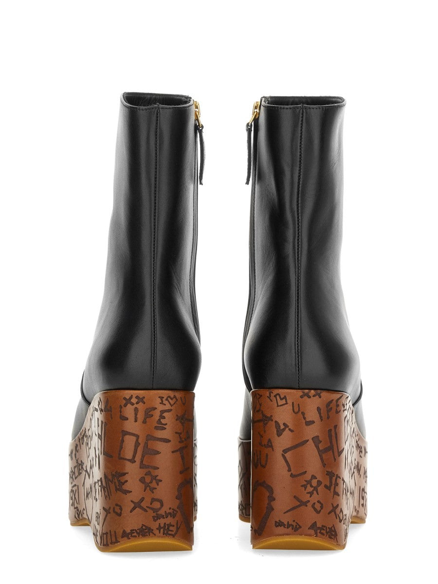 Chloé Women's Stivaletto Con Zeppa Maxime Black