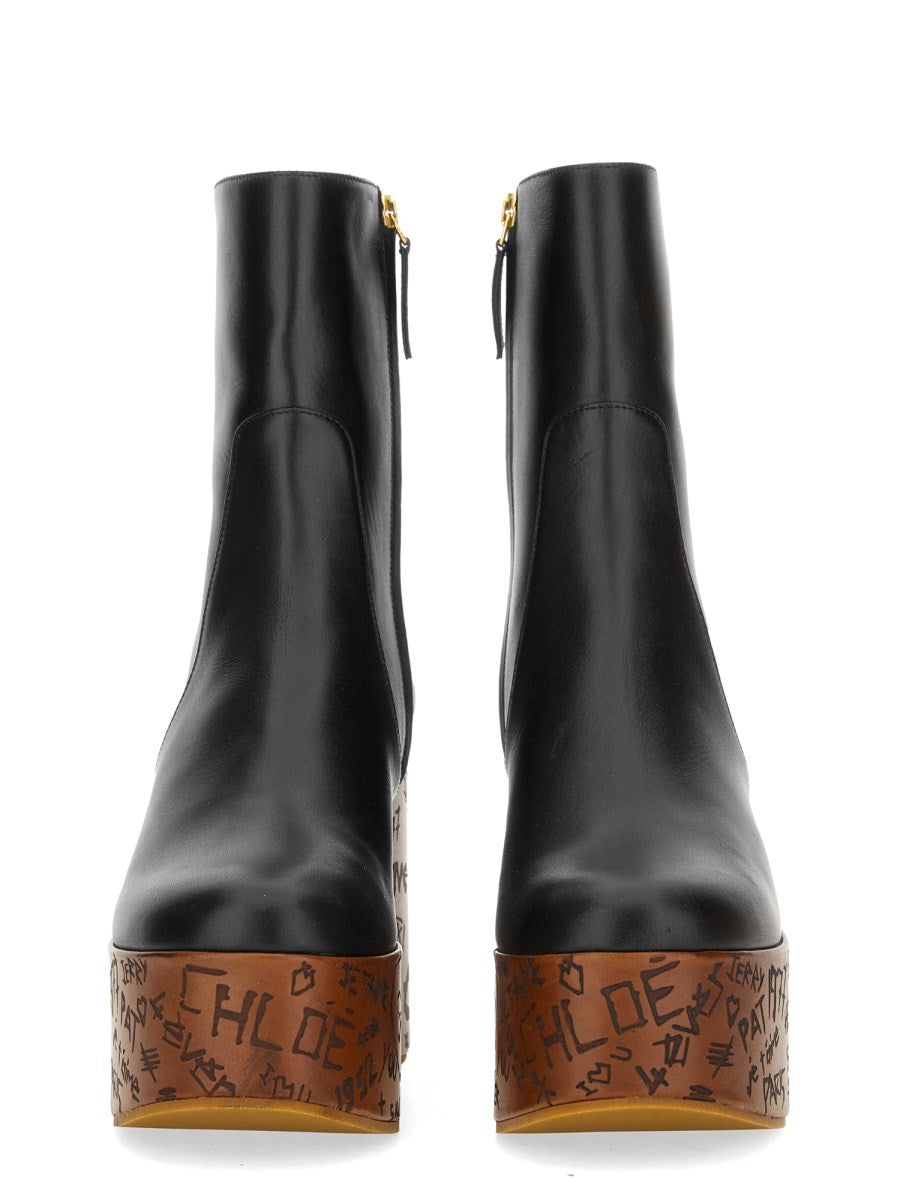 Chloé Women's Stivaletto Con Zeppa Maxime Black