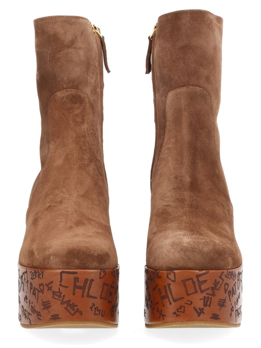 Chloé Women's Stivaletto Con Zeppa Maxime Brown