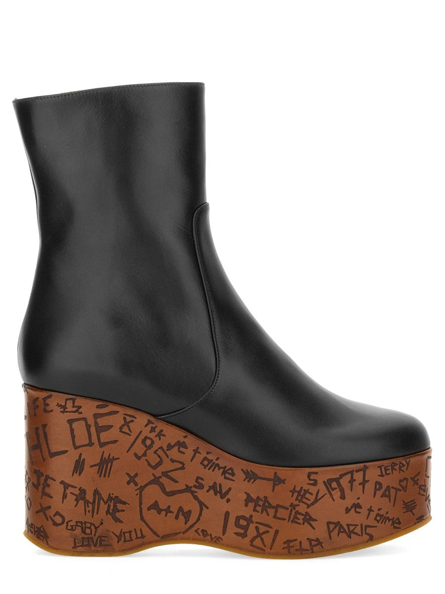 Chloé Women's Stivaletto Con Zeppa Maxime Black