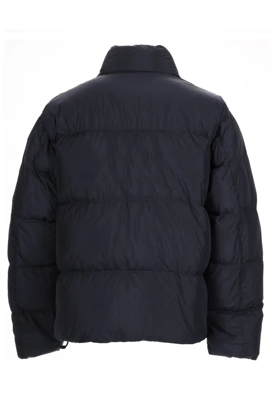 Stone island men’s bomber piumino con patch blue black puffer jacket with quilted design and high collar