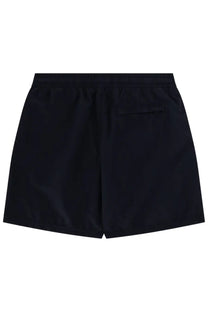 Stone Island men’s costume da bagno con blue black swim trunks with lightweight fabric and elastic waistband