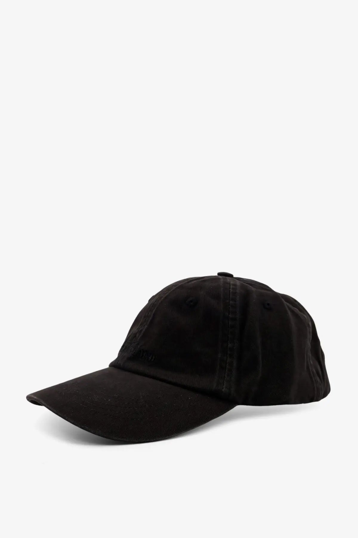 Stone island men’s black cotton baseball cap with curved brim and subtle stitching details