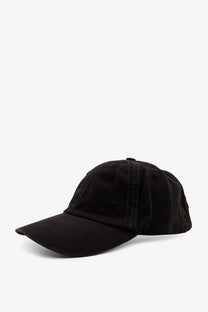 Stone island men’s black cotton baseball cap with curved brim and subtle stitching details