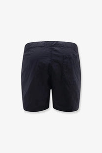 Black stone island men’s econylon swim trunks with relaxed fit elastic waistband and button-secured back pocket
