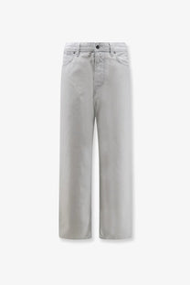 Stone island men’s faded effect jeans in light gray wide-leg denim with a clean minimalist design