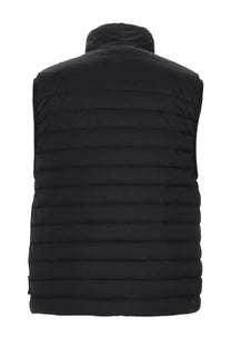 Stone island men’s gilet black quilted puffer vest with high collar and horizontal stitching in nylon