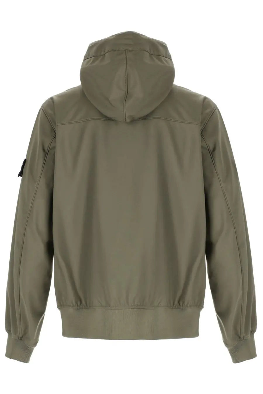 Stone Island men’s hooded parka green in olive with sleek water-resistant fabric and subtle seam detailing