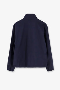 Stone Island men’s lightweight navy blue soft shell jacket with stand-up collar and elastic cuffs using Edye technology