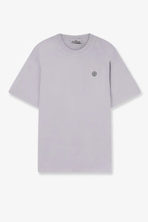Stone Island men’s organic cotton light gray t-shirt with a subtle embroidered logo on the chest