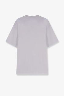 Stone island mens oversized gray organic cotton t-shirt with relaxed fit and short sleeves