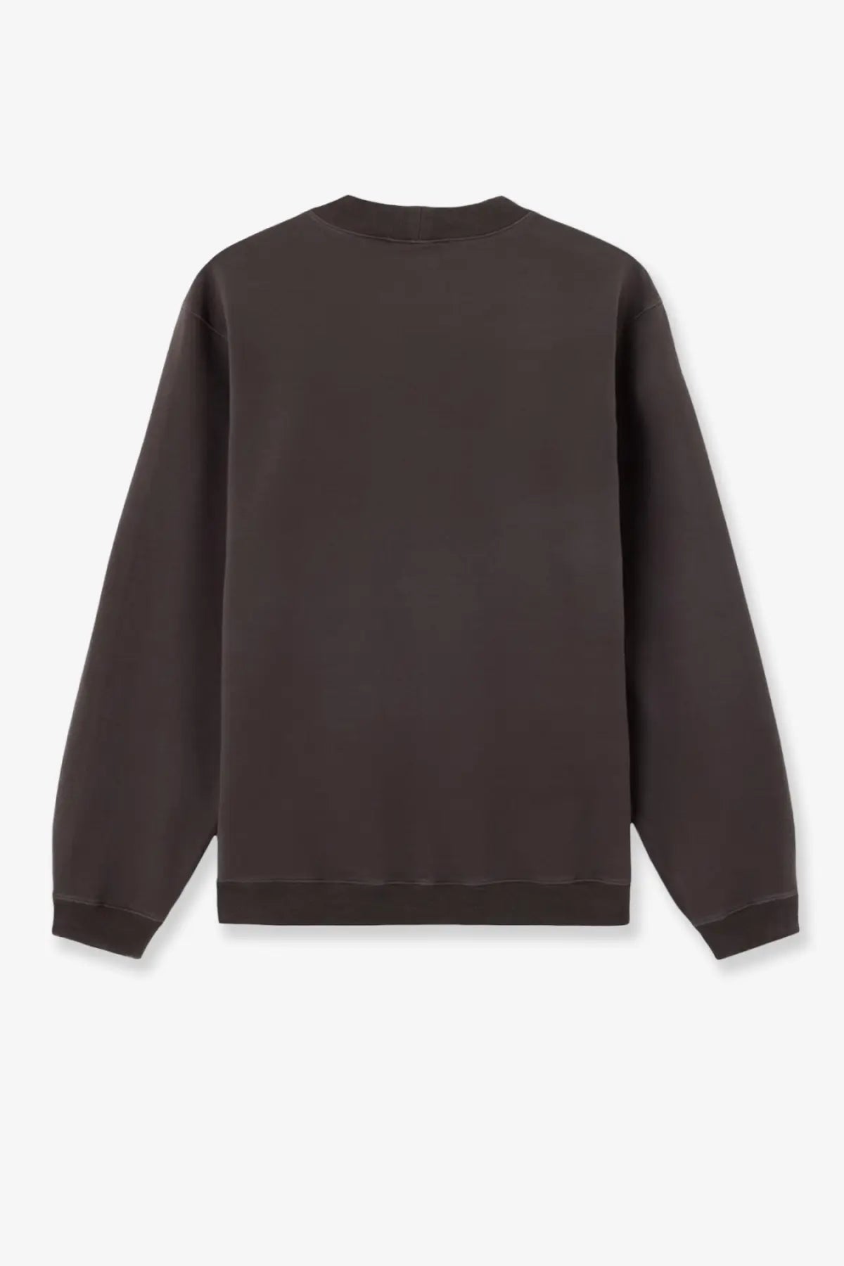Stone Island men’s dark brown organic cotton crewneck sweatshirt with long sleeves and ribbed cuffs