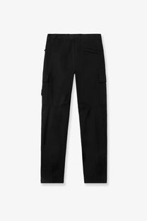 Stone island men’s organic cotton black cargo pants with multiple pockets and a straight-leg cut