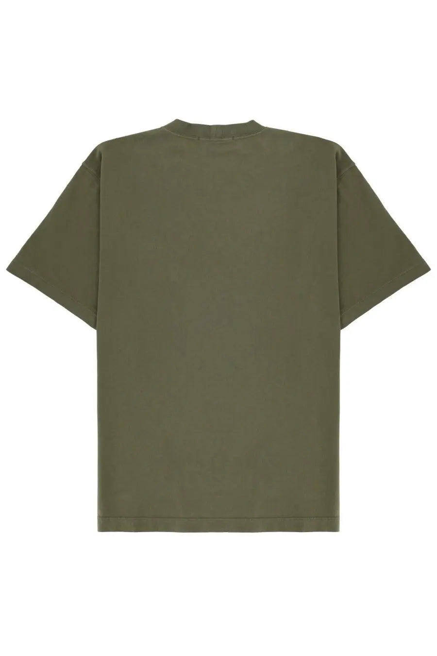 Stone Island men’s olive green oversized cotton t-shirt with classic crew neck and short sleeves front view