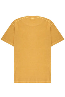 Stone Island men’s mustard yellow cotton t-shirt with relaxed fit and simple crew neckline