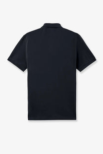 Stone Island men’s stretch organic cotton polo shirt in black with short sleeves and classic collar made of smooth fabric