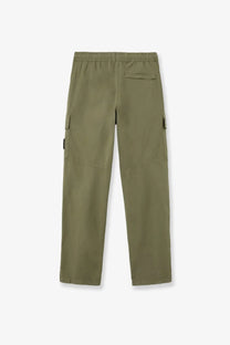 Stone island men’s olive green stretch organic cotton cargo pants with elastic waistband and side pockets