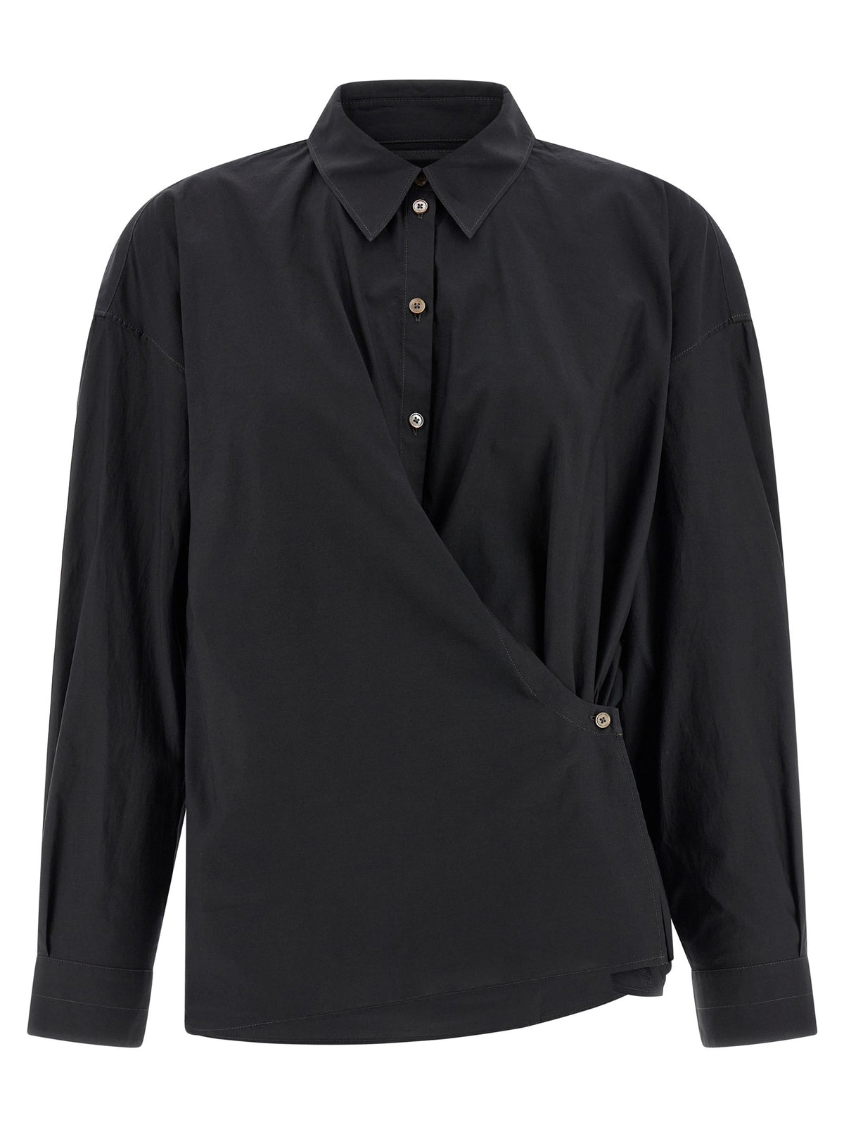 Lemaire Straight Collar Twisted Shirt Black