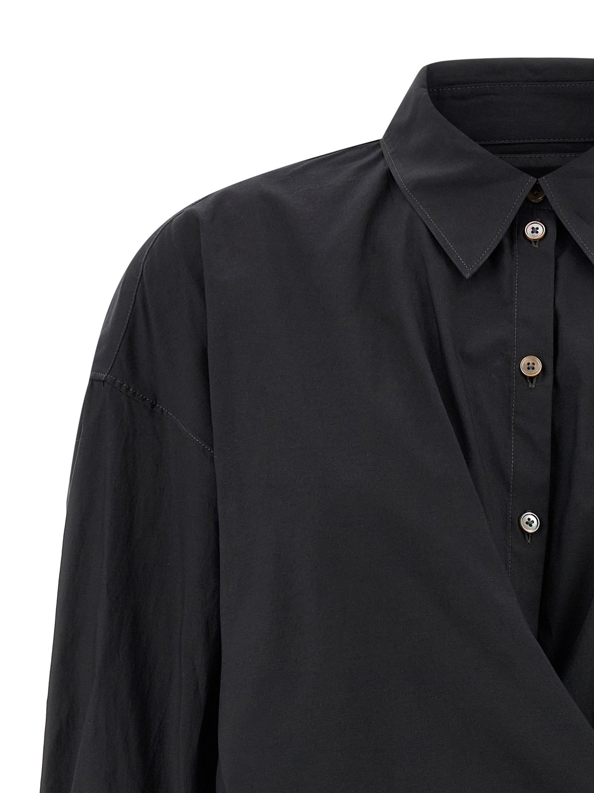 Lemaire Straight Collar Twisted Shirt Black