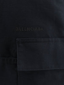 Balenciaga Men's Straight Fit Cargo Cotton Trousers Grey