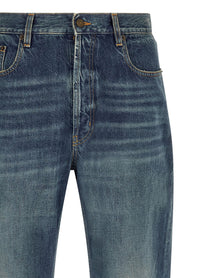 Saint Laurent Straight Leg Jeans Blue, view 3