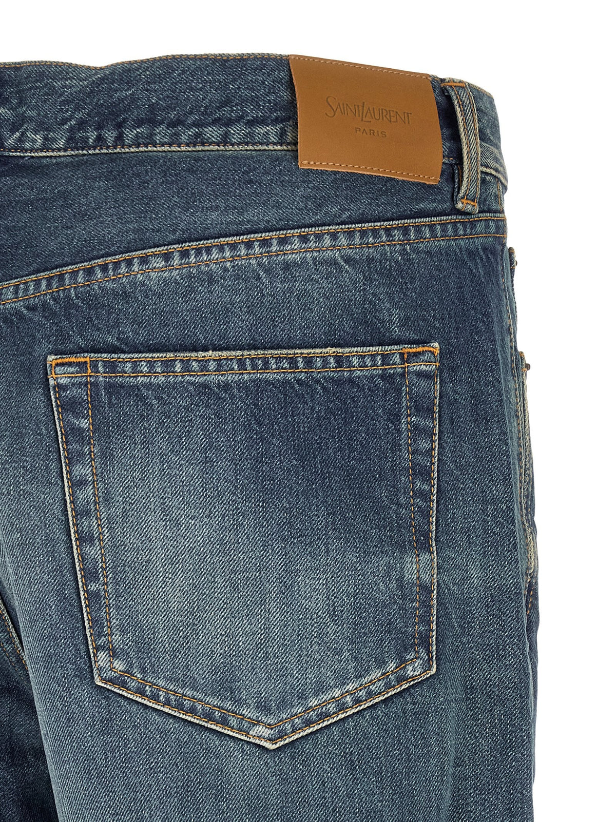 Saint Laurent Straight Leg Jeans Blue, view 4
