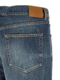 Saint Laurent Straight Leg Jeans Blue, view 4