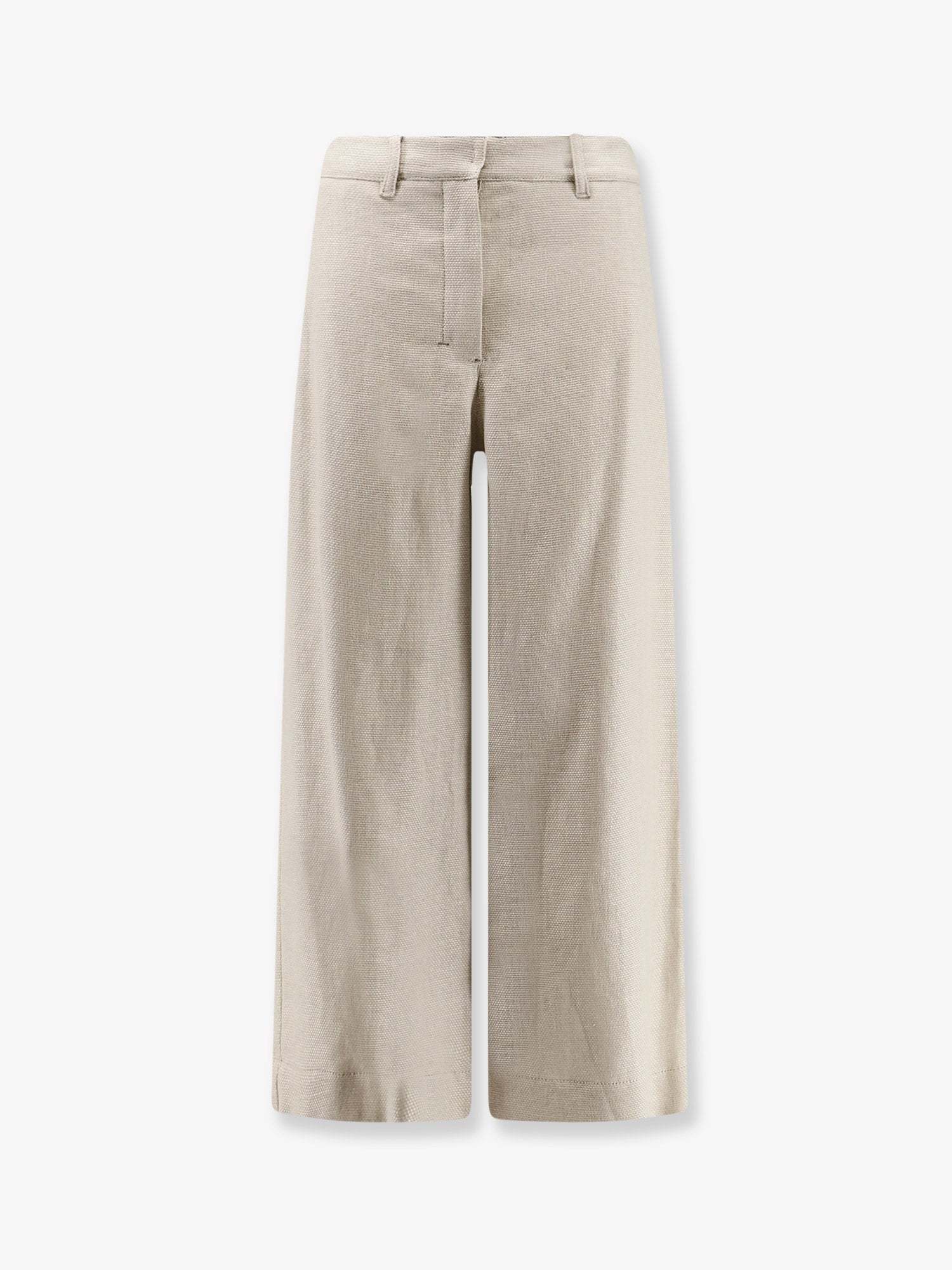 S Max Mara Women's Stretch Cotton and Linen Trousers White