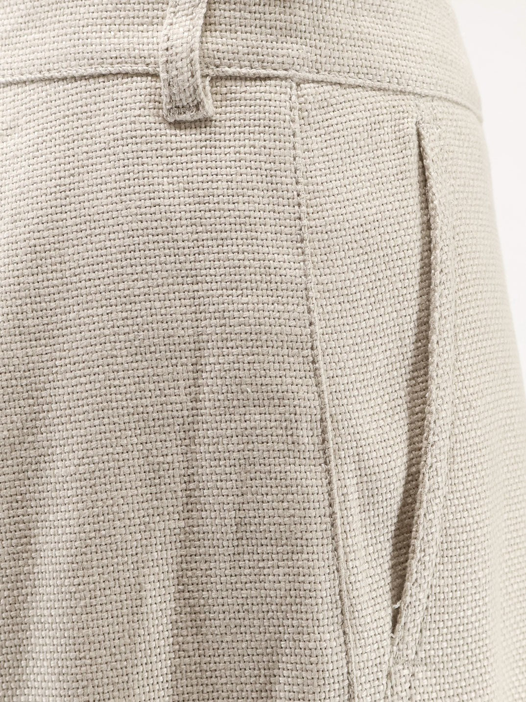 S Max Mara Women's Stretch Cotton and Linen Trousers White