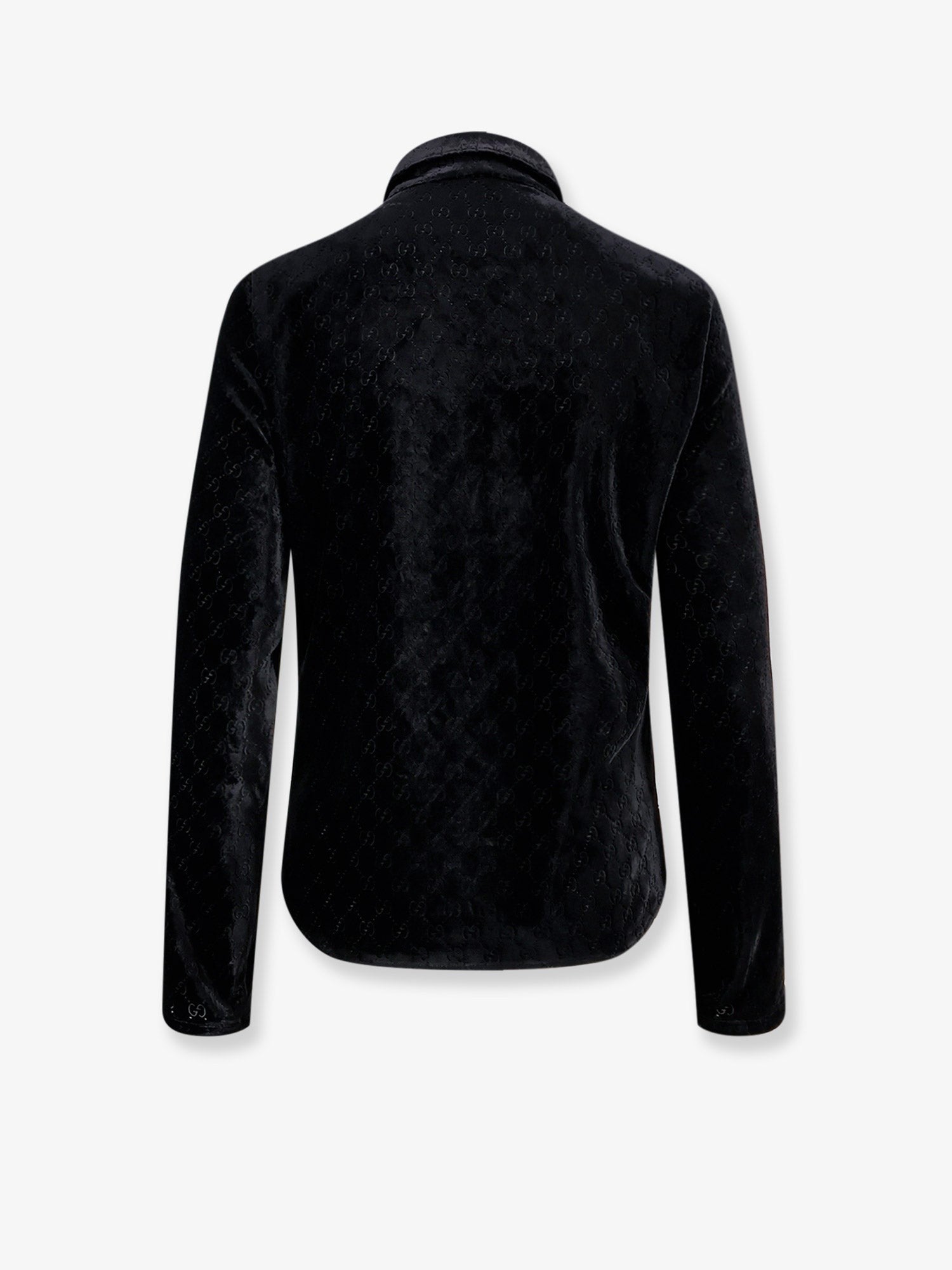 Gucci Men's Stretch GG Évoré Velvet Shirt Black