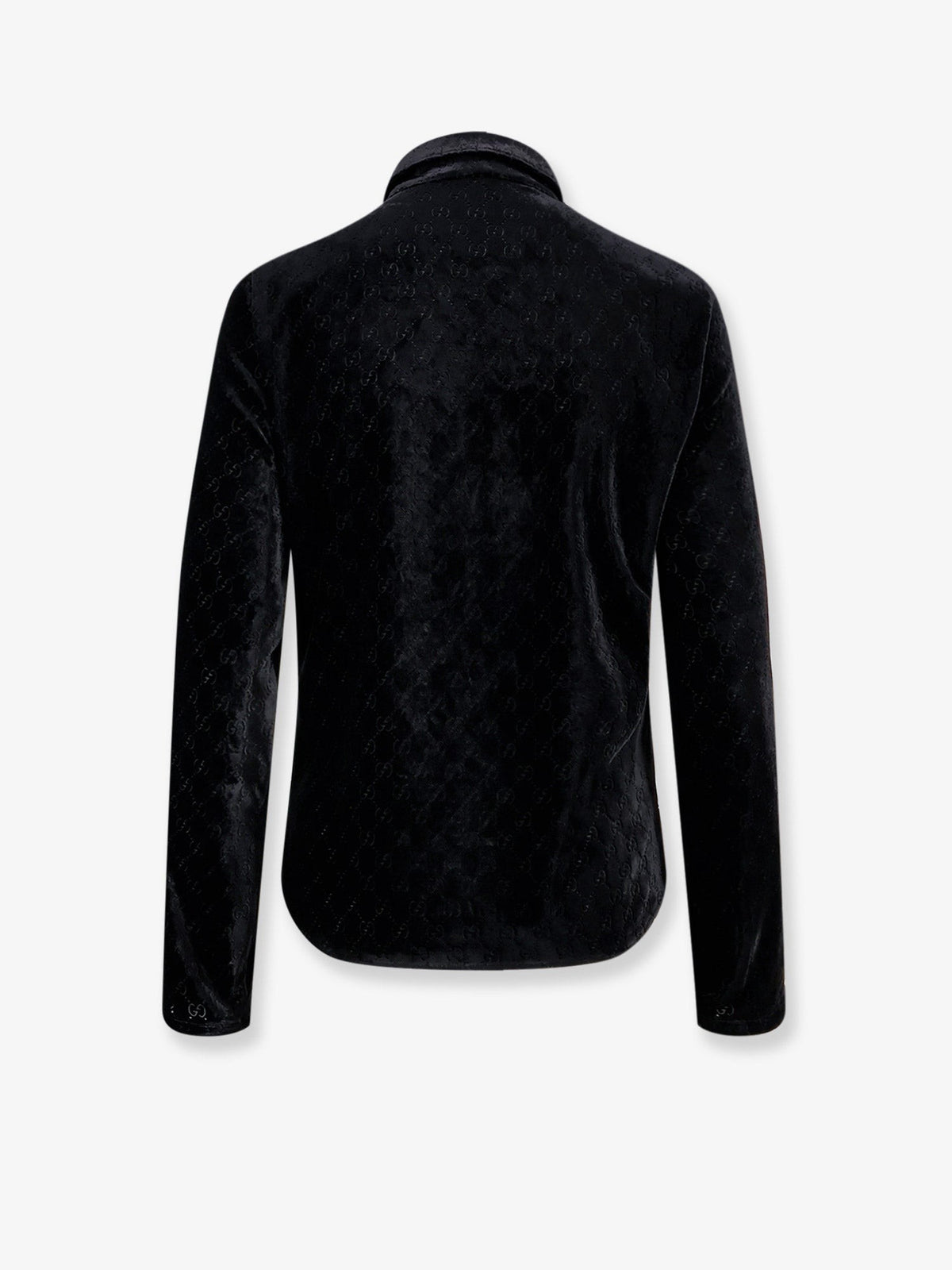 Gucci Men's Stretch GG Dévoré Velvet Shirt Black