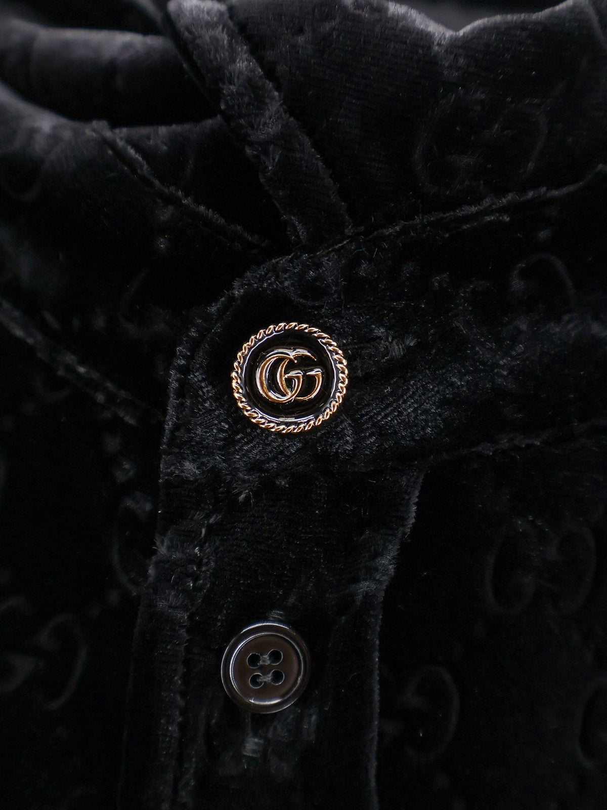 Gucci Men's Stretch GG Dévoré Velvet Shirt Black
